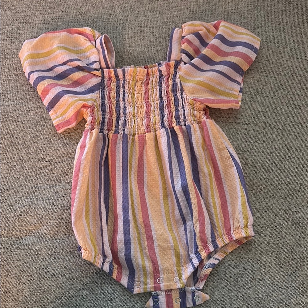 Jessica Simpson Striped Kids One Piece - Pink, Yellow, Purple